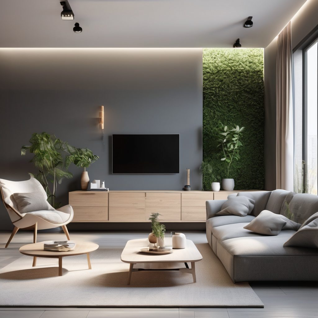 Clean modern living room interior with pristine environment